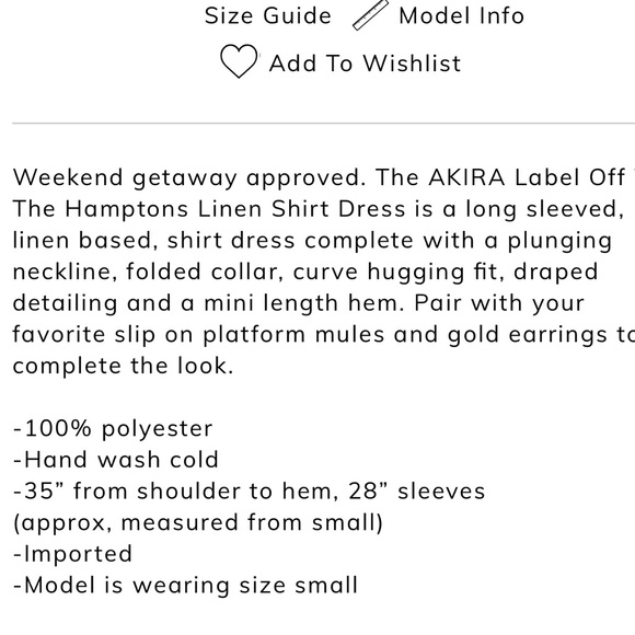 NWT AKIRA LINEN LONG SLEEVE SHURT DRESS🔥 - Picture 8 of 10